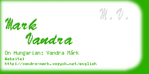 mark vandra business card